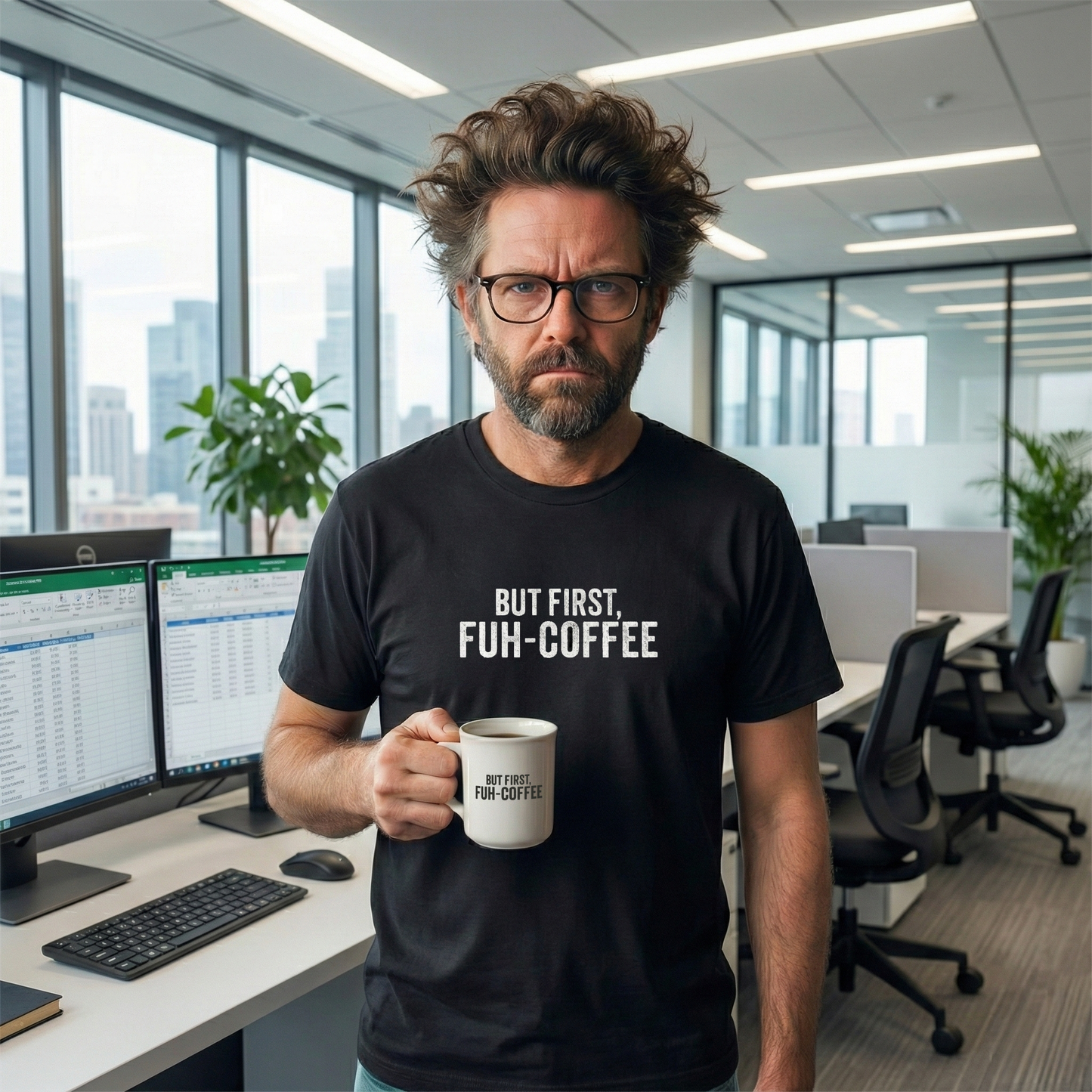 FUH-COFFEE - T-Shirt Black - BUT FIRST