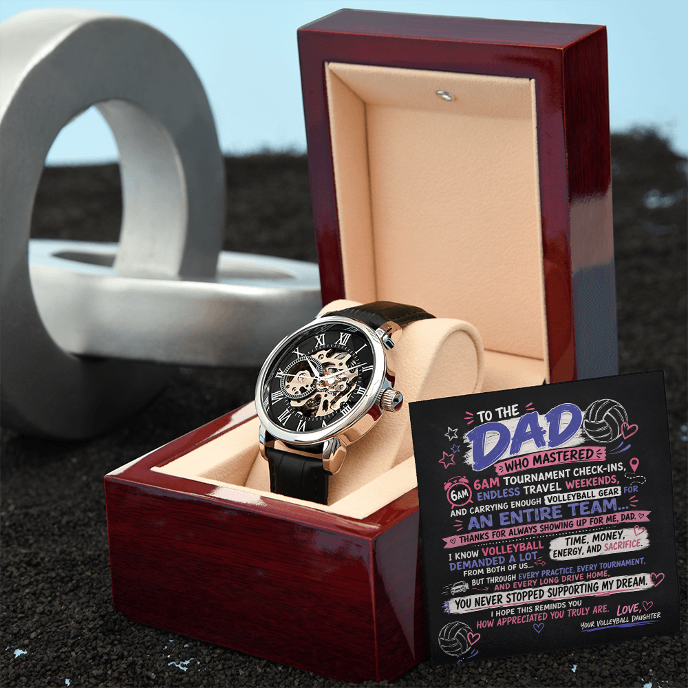 Volleyball Dad Openwork Watch – Thank You For Always Showing Up