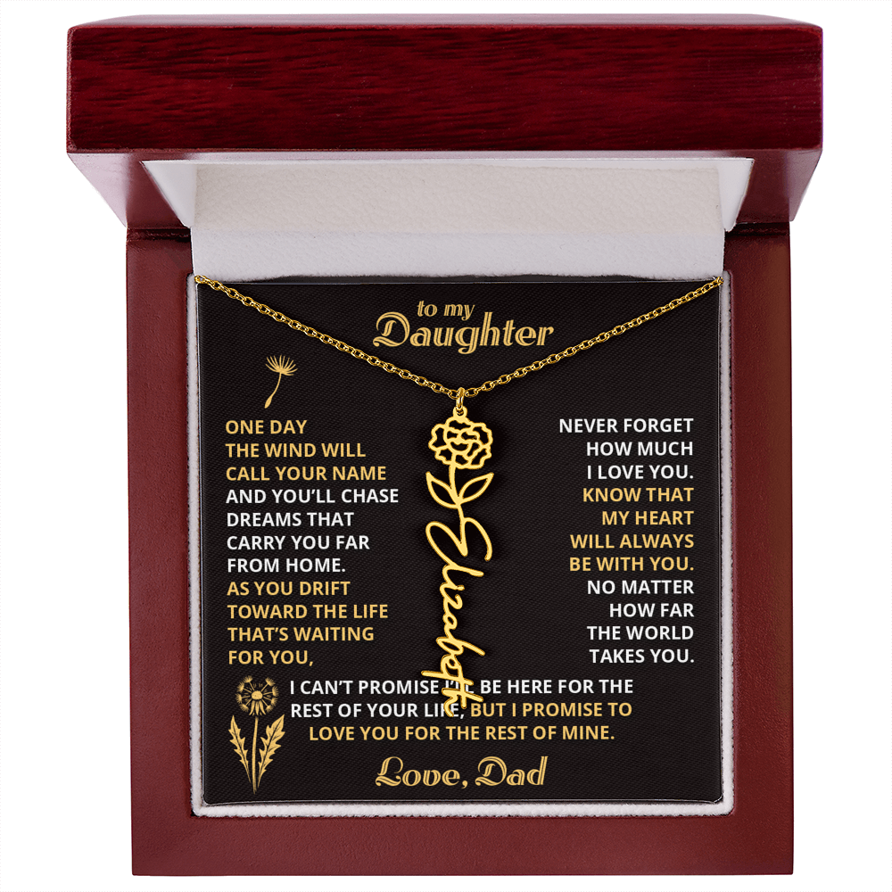 Carry My Love III - To My Daughter - Flower Name Necklace