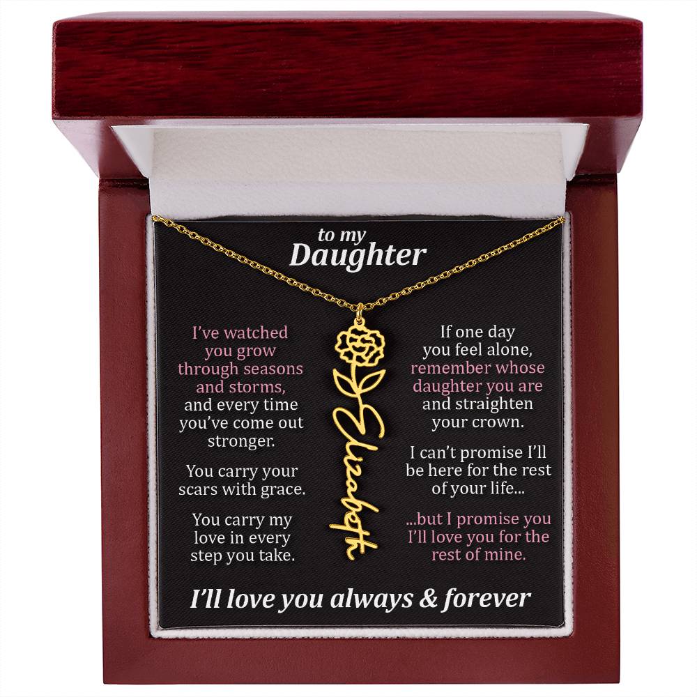 To My Daughter - Seasons & Storms - Flower Name Necklace
