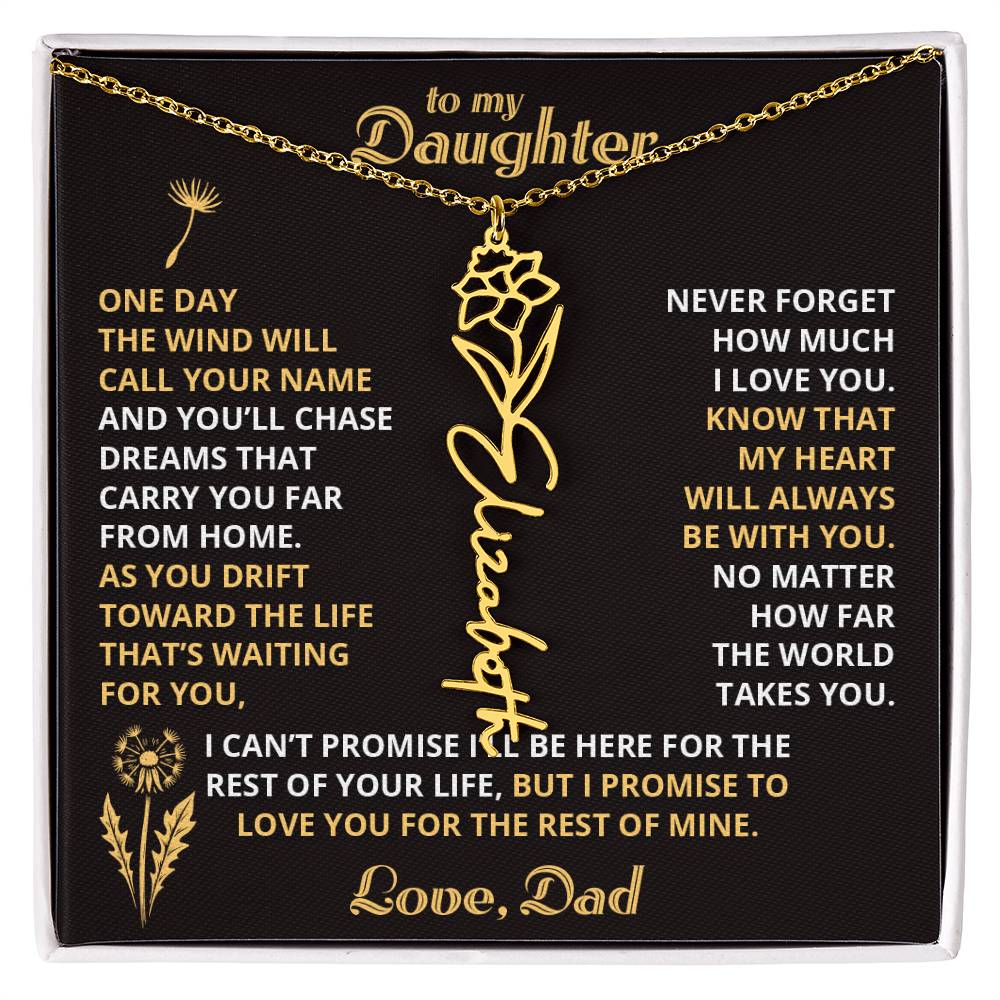 Carry My Love IV - To My Daughter - Flower Name Necklace