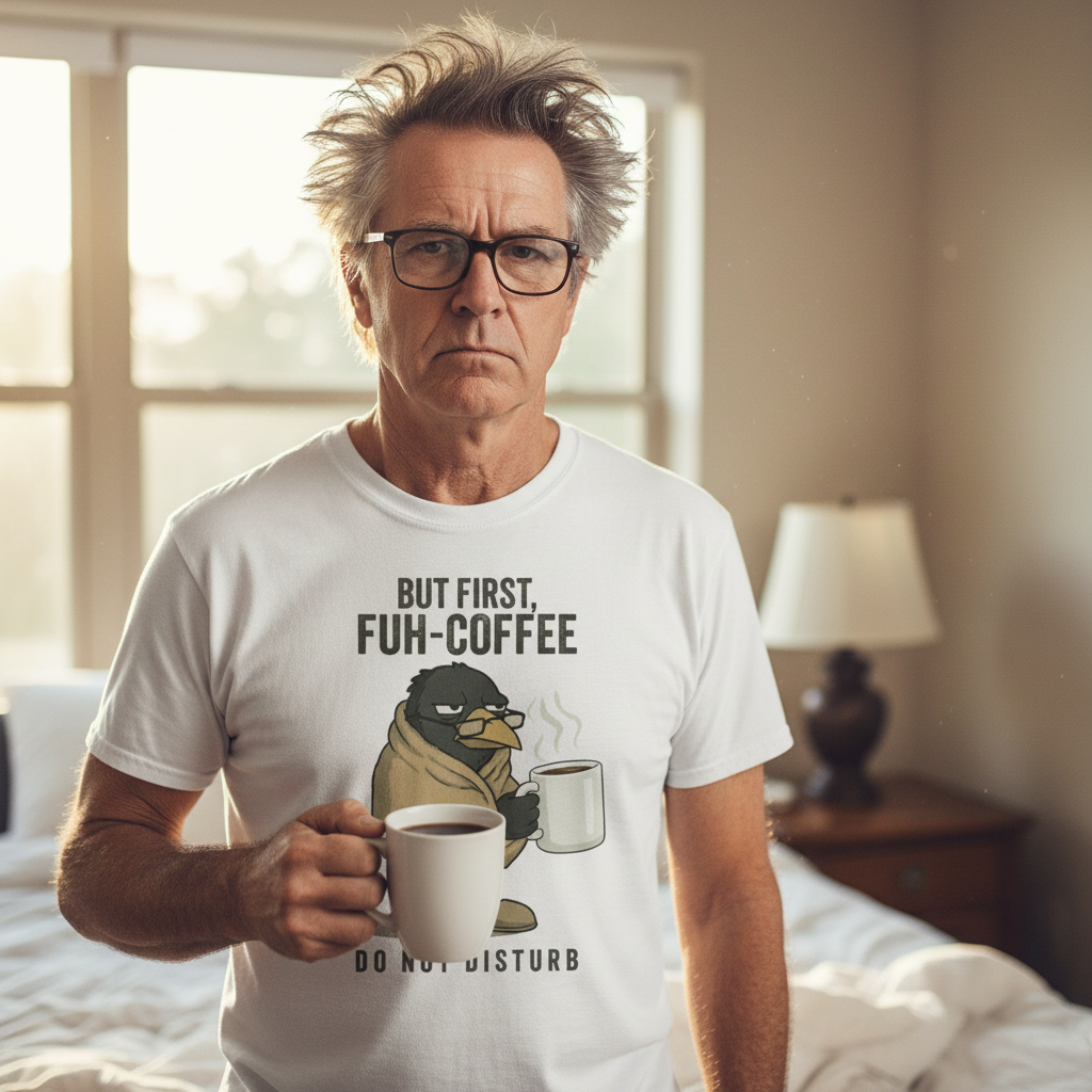FUH-COFFEE Carl - T-Shirt White - BUT FIRST