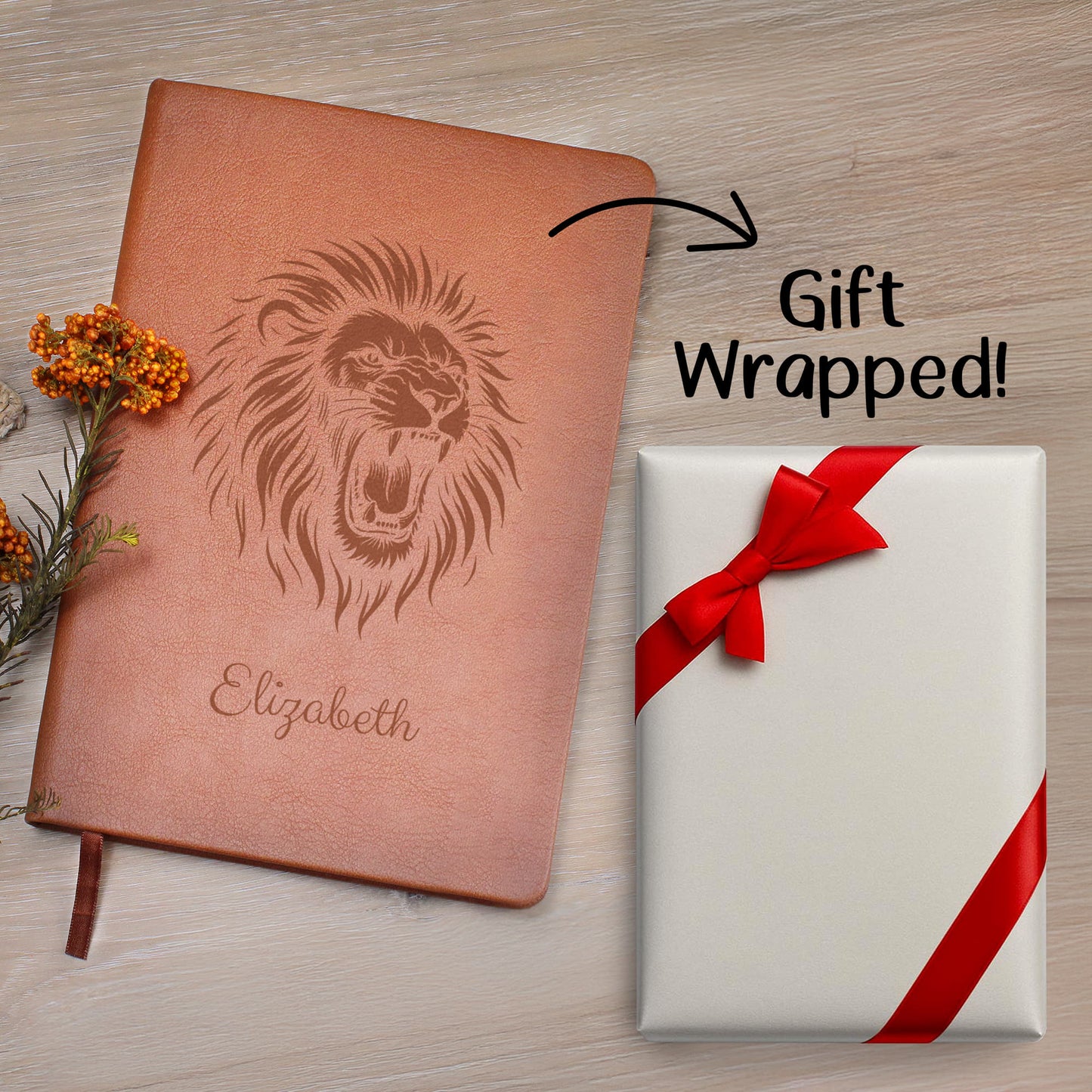Journal With Gift Wrap - Lion's Heart