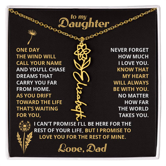 Carry My Love IV - To My Daughter - Flower Name Necklace