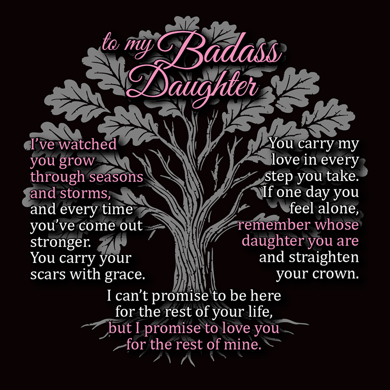 To My Badass Daughter - Heart Rose Box - Seasons & Storms