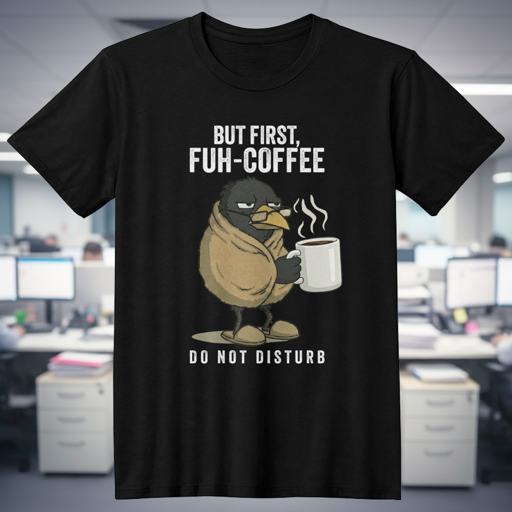 FUH-COFFEE Carl - T-Shirt Black - BUT FIRST