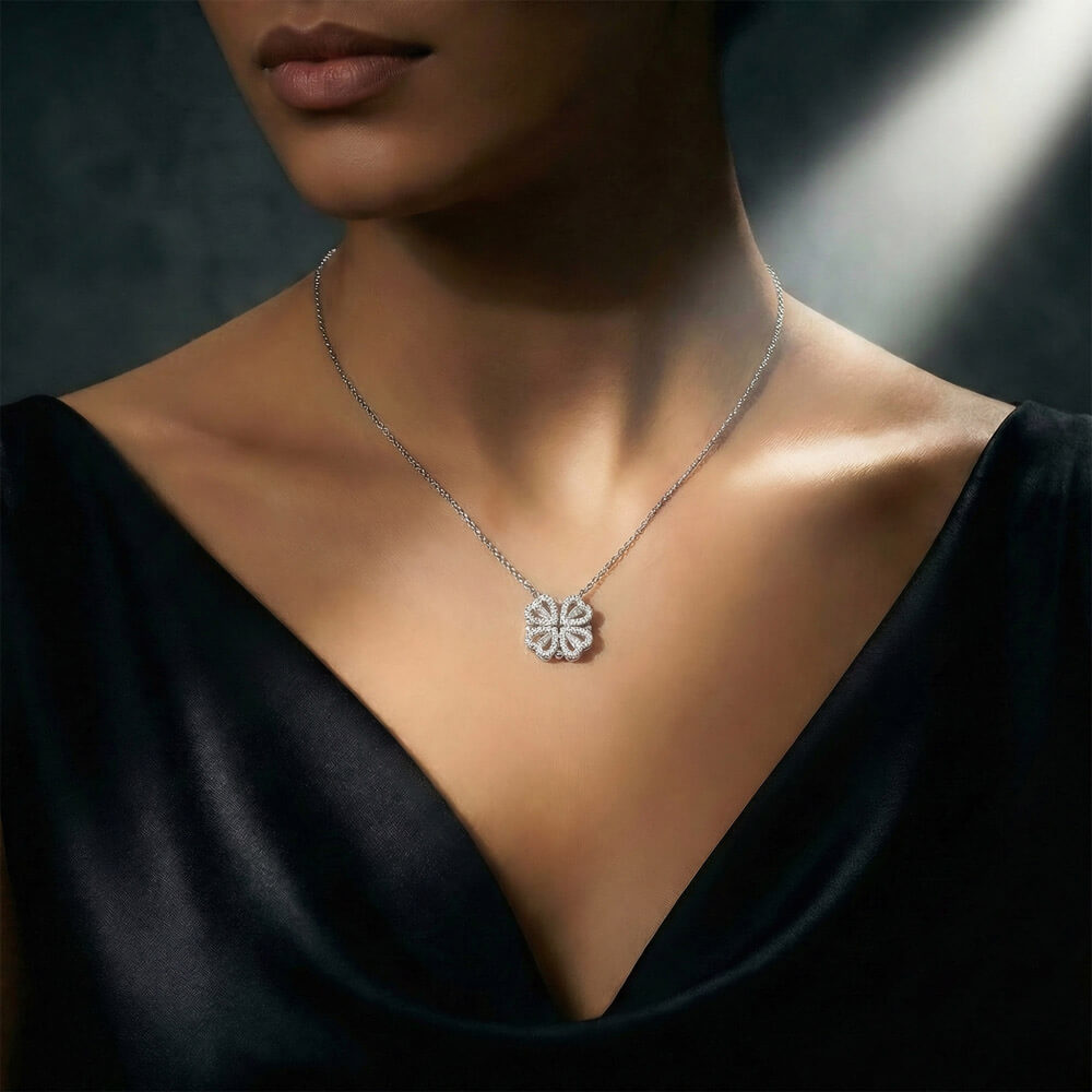 To My Wife on Mother's Day - Lucky Family Magnetic Heart Necklace