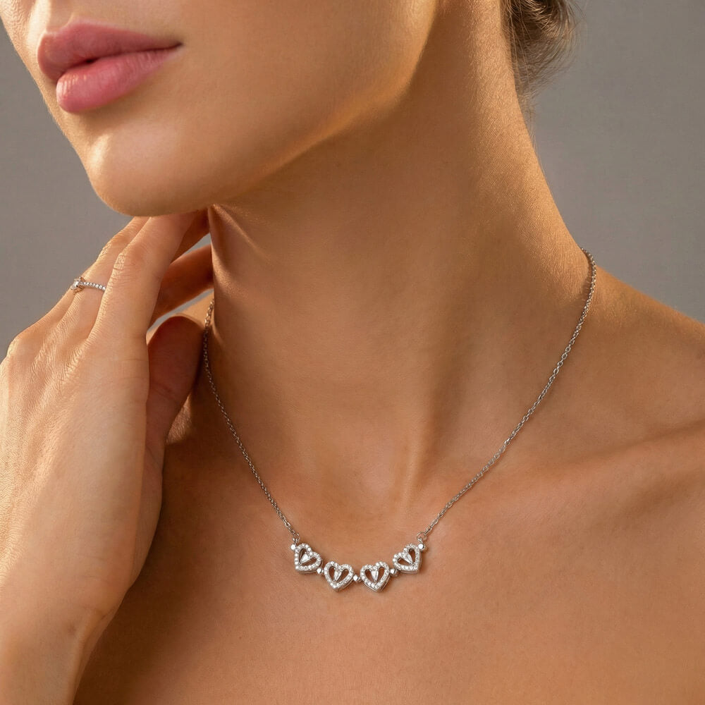 To My Wife on Mother's Day - Lucky Family Magnetic Heart Necklace