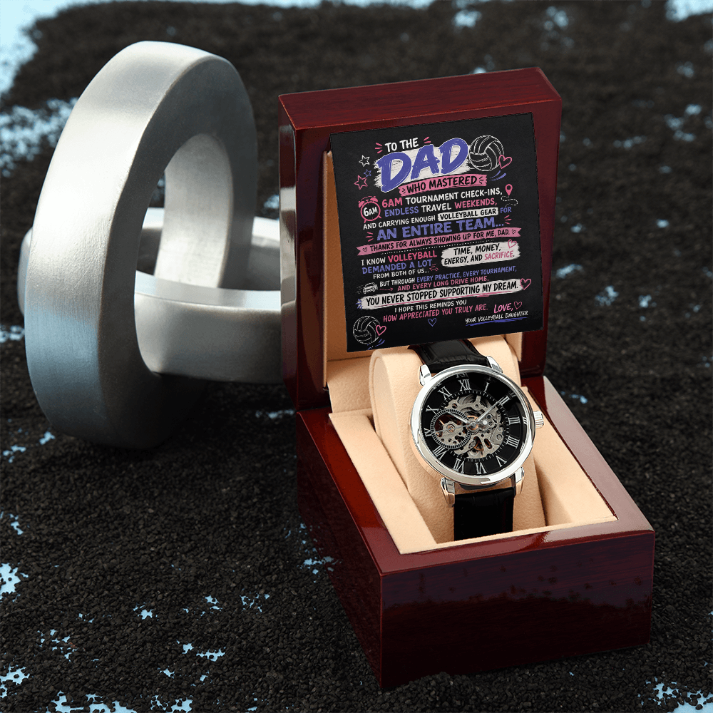 Volleyball Dad Openwork Watch – Thank You For Always Showing Up