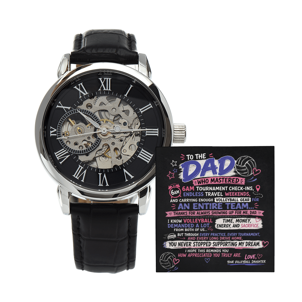 Volleyball Dad Openwork Watch – Thank You For Always Showing Up