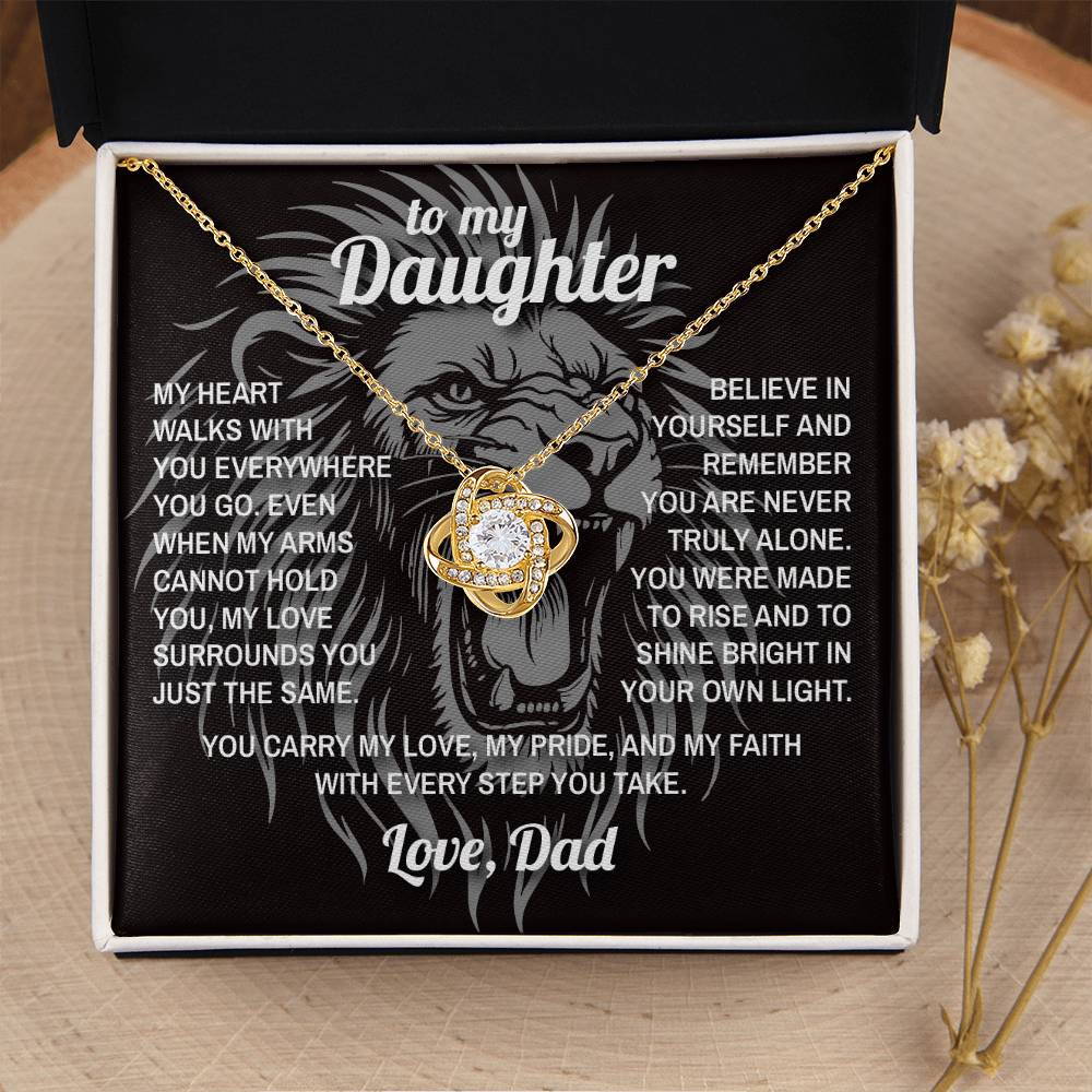 Lion's Heart - To My Daughter -  Love Knot