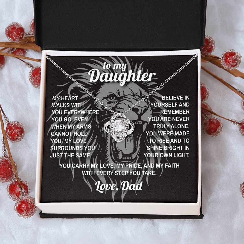 Lion's Heart - To My Daughter -  Love Knot