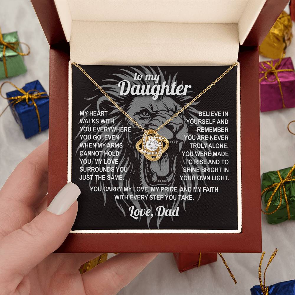 Lion's Heart - To My Daughter -  Love Knot