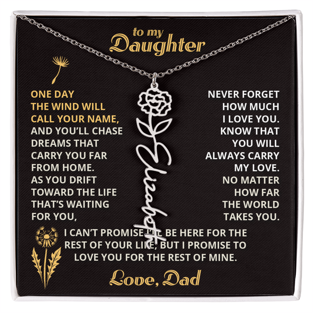 Carry My Love III - To My Daughter - Flower Name Necklace