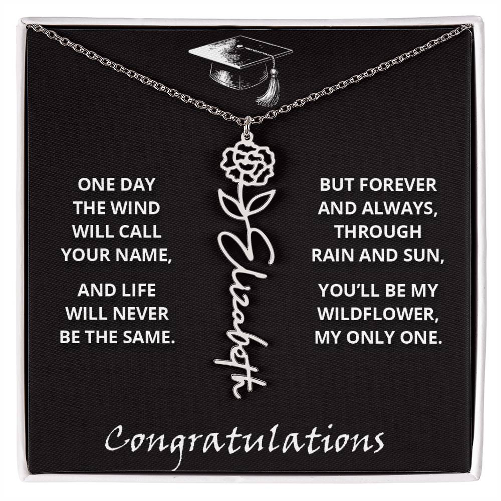 My Wildflower - Flower Name Necklace - Congratulations