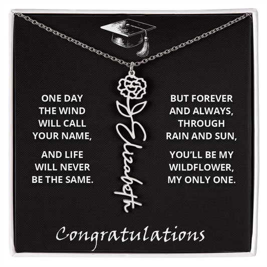 My Wildflower - Flower Name Necklace - Congratulations