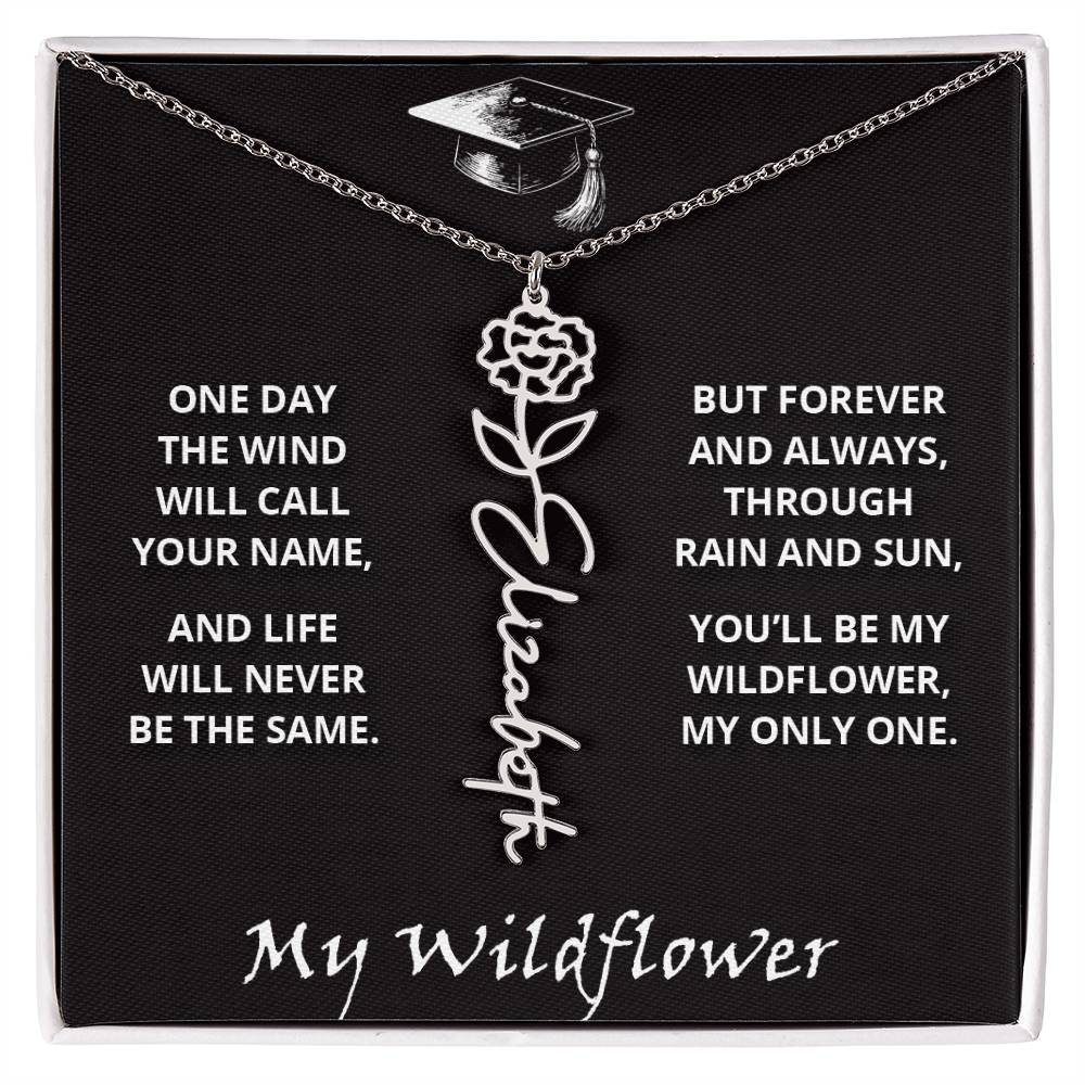 My Wildflower - Flower Name Necklace - Graduation