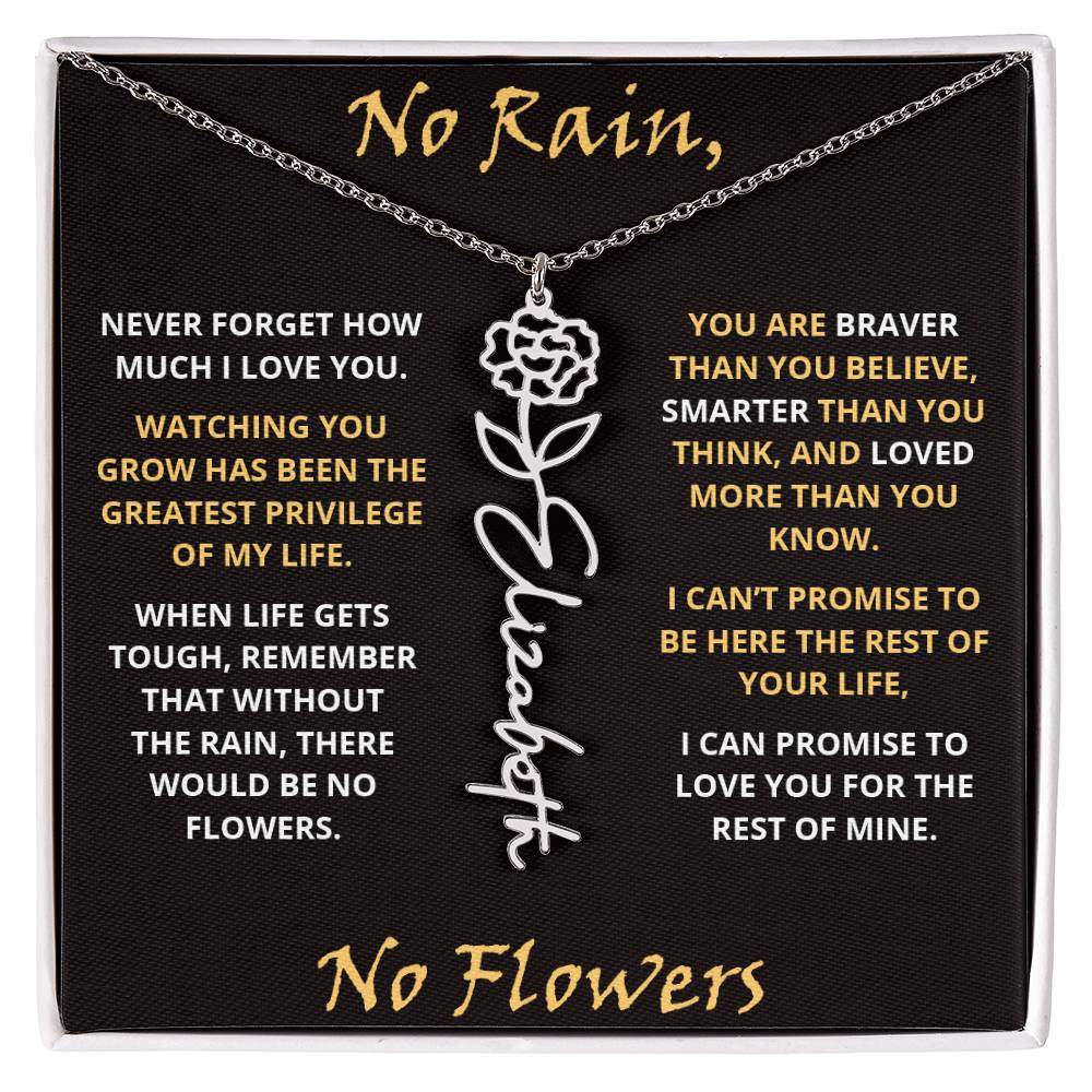 No Rain - Flower Name Necklace