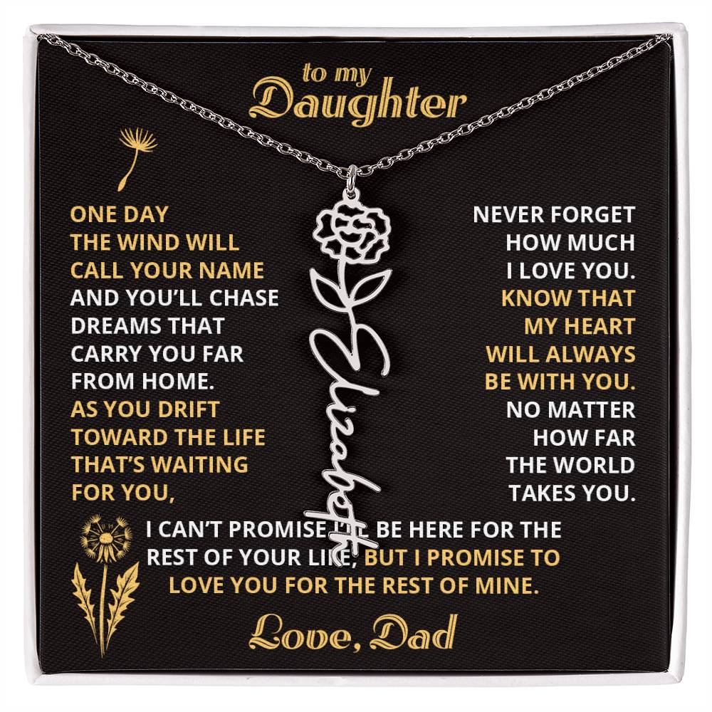 Carry My Love III - To My Daughter - Flower Name Necklace