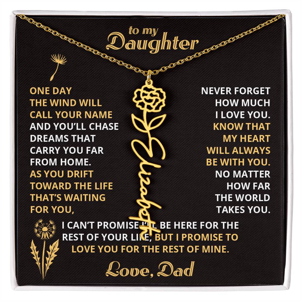 Carry My Love IV - To My Daughter - Flower Name Necklace
