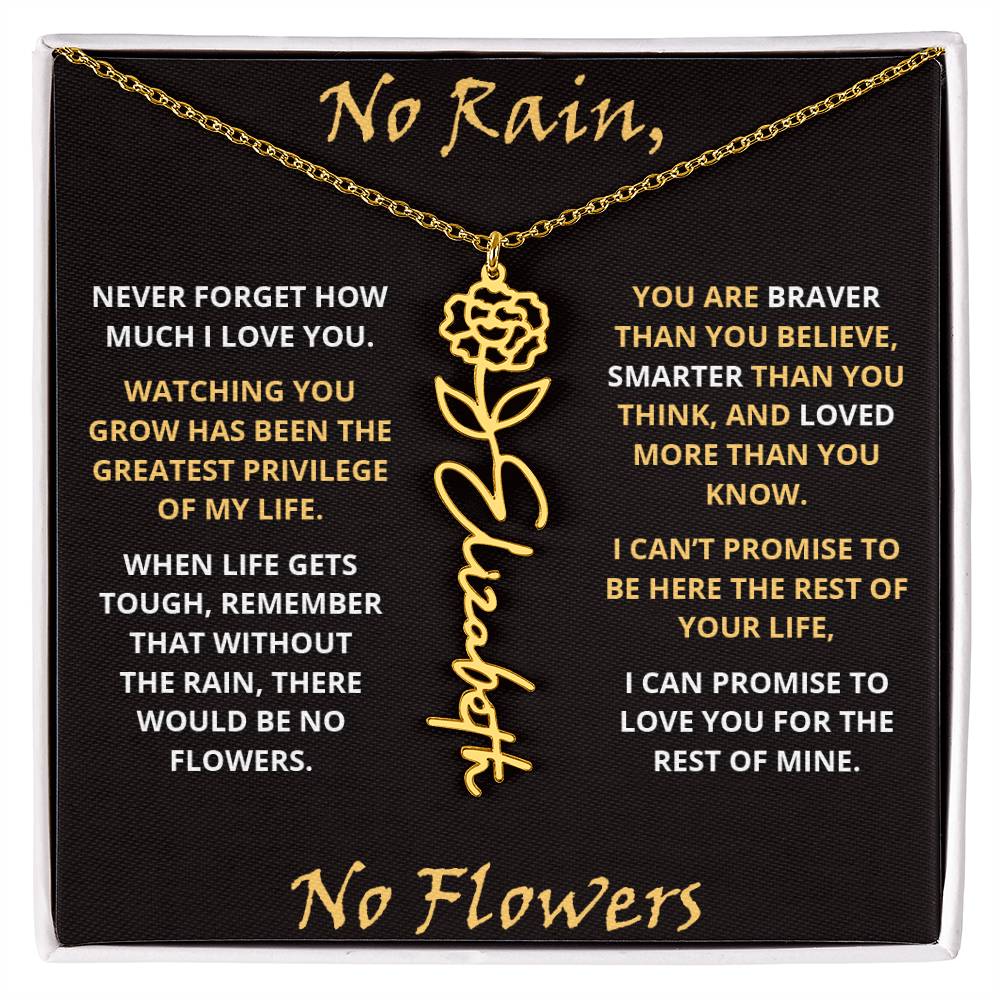 No Rain - Flower Name Necklace