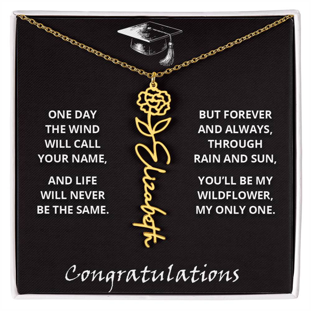 My Wildflower - Flower Name Necklace - Congratulations