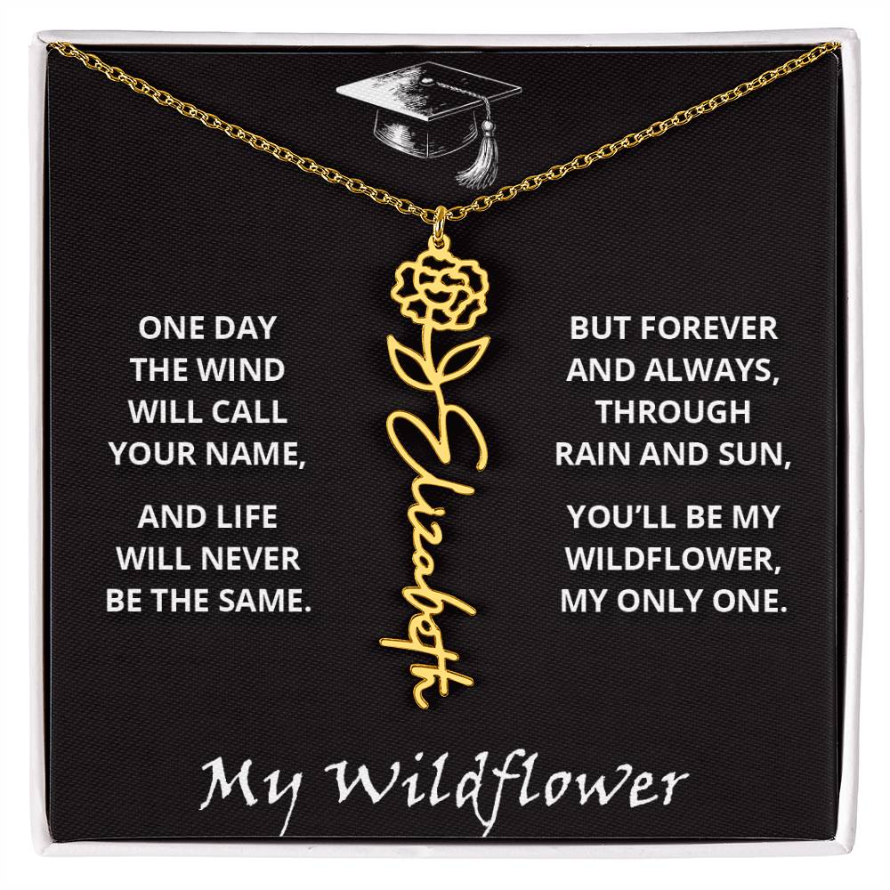 My Wildflower - Flower Name Necklace - Graduation