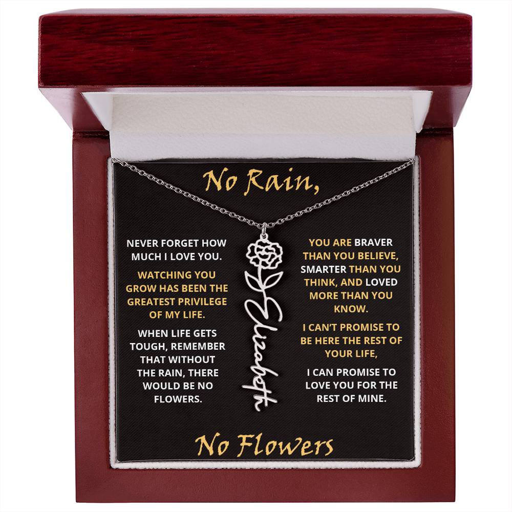 No Rain - Flower Name Necklace