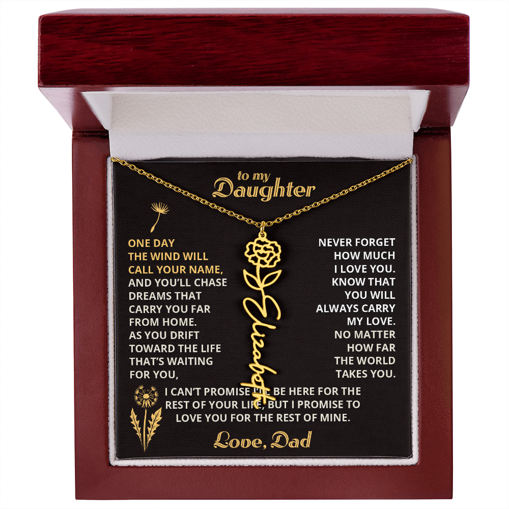 Carry My Love III - To My Daughter - Flower Name Necklace