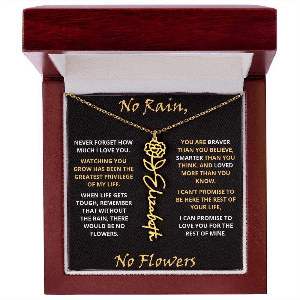 No Rain - Flower Name Necklace