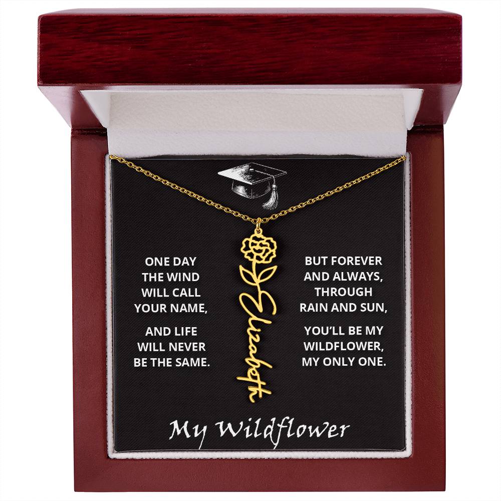 My Wildflower - Flower Name Necklace - Graduation