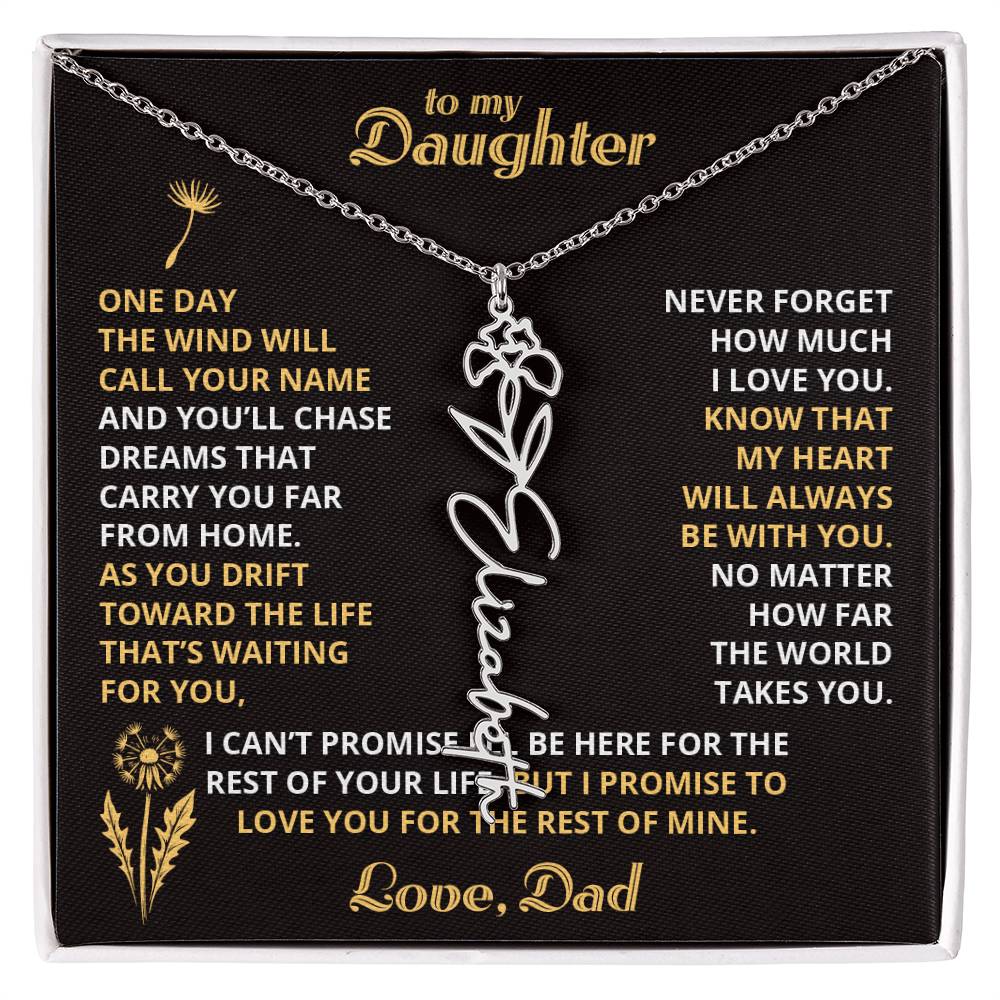 Carry My Love IV - To My Daughter - Flower Name Necklace