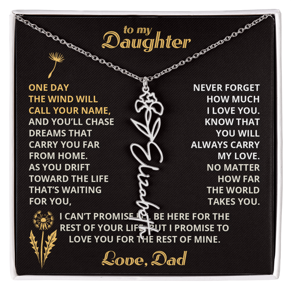 Carry My Love III - To My Daughter - Flower Name Necklace