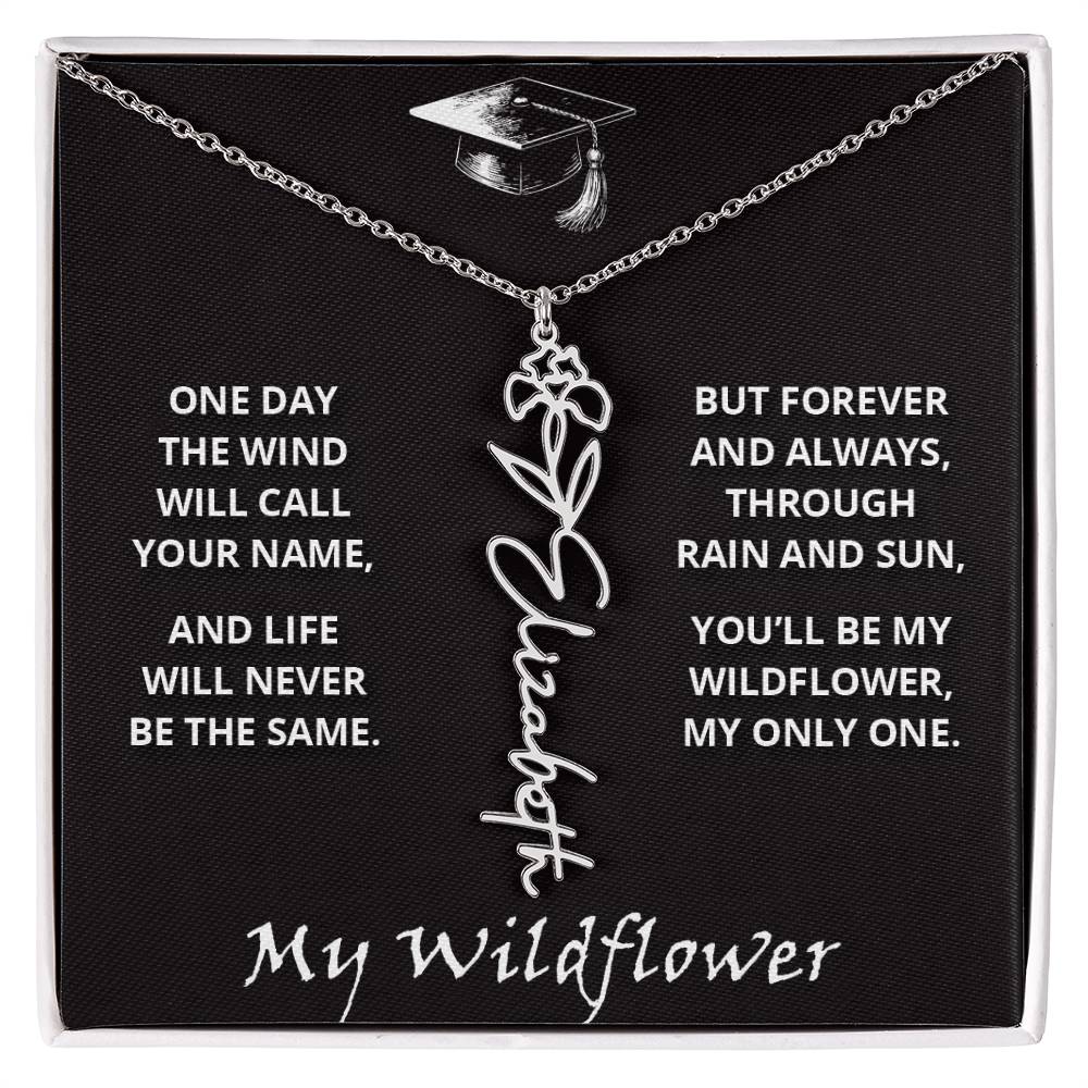 My Wildflower - Flower Name Necklace - Graduation