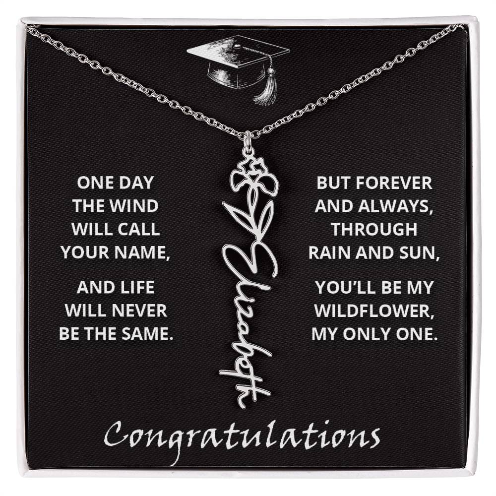 My Wildflower - Flower Name Necklace - Congratulations