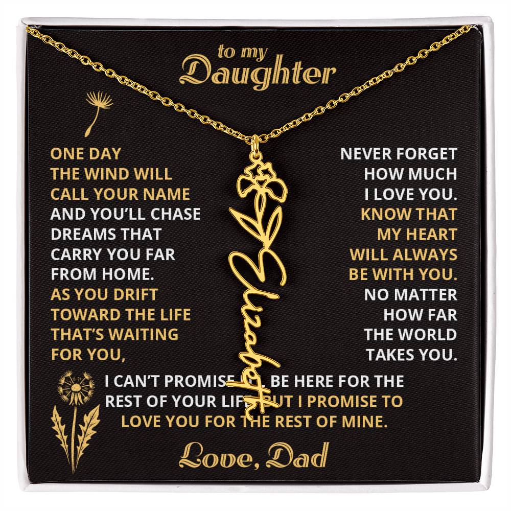 Carry My Love IV - To My Daughter - Flower Name Necklace