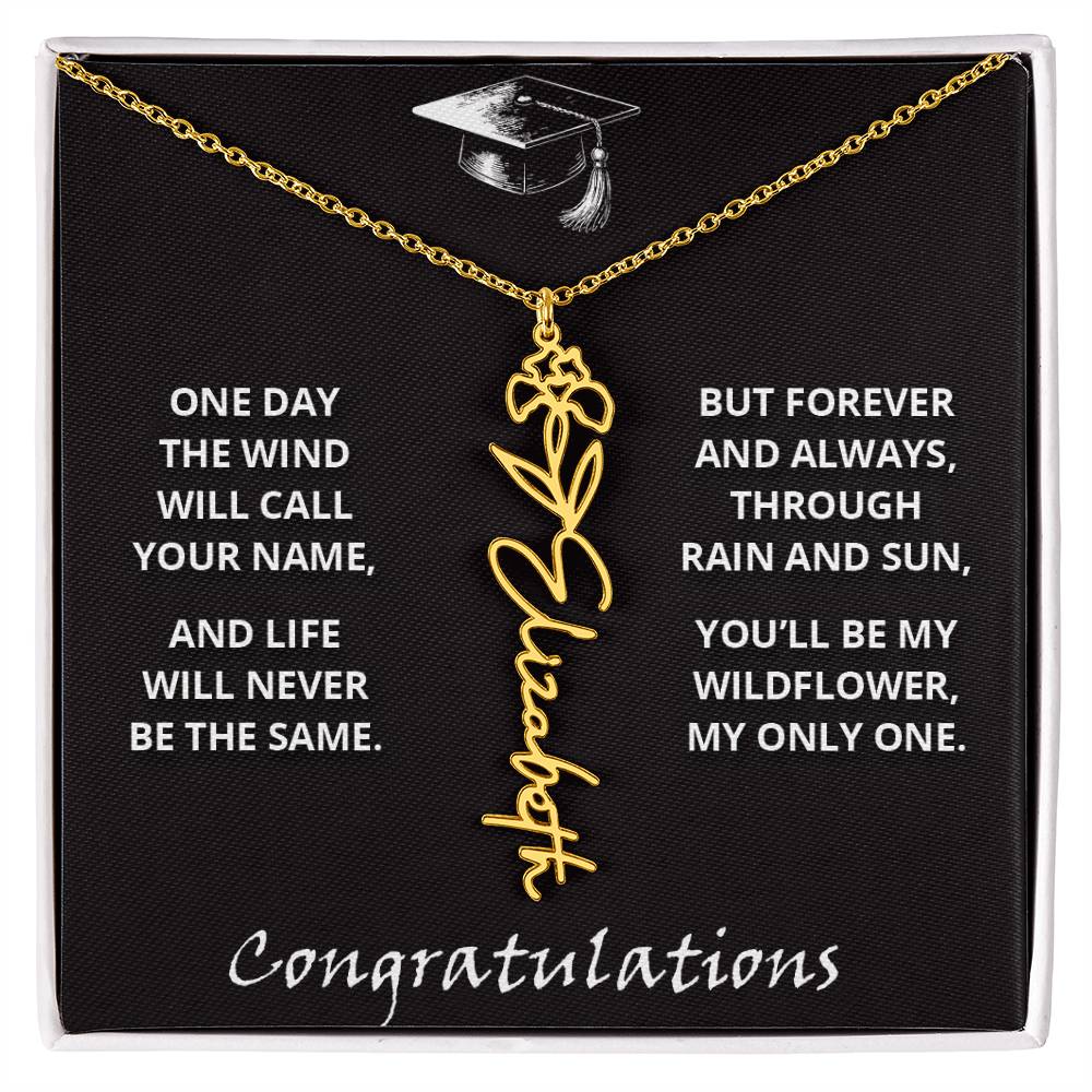 My Wildflower - Flower Name Necklace - Congratulations