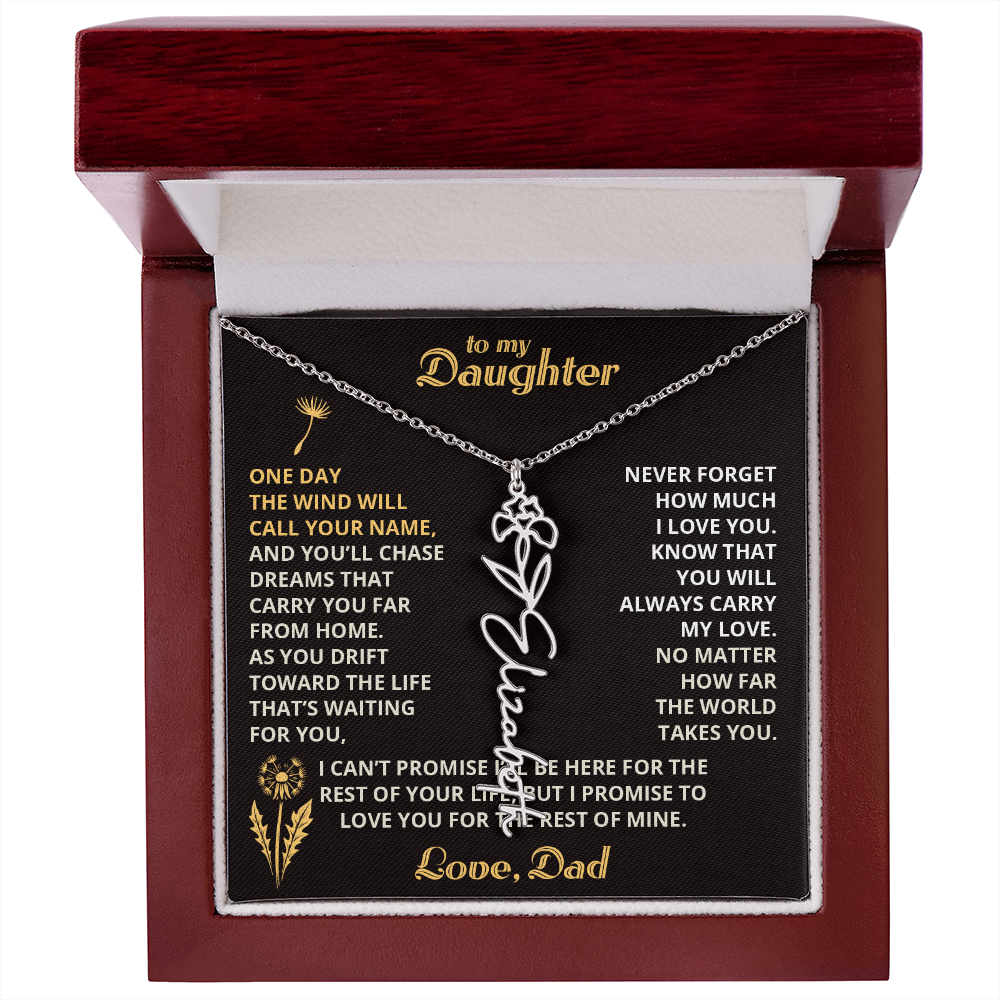 Carry My Love III - To My Daughter - Flower Name Necklace