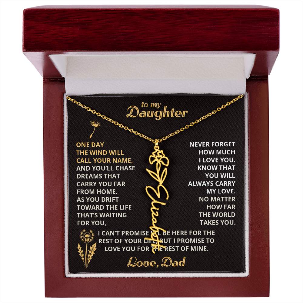 Carry My Love III - To My Daughter - Flower Name Necklace