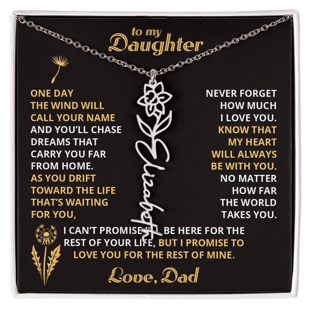 Carry My Love IV - To My Daughter - Flower Name Necklace