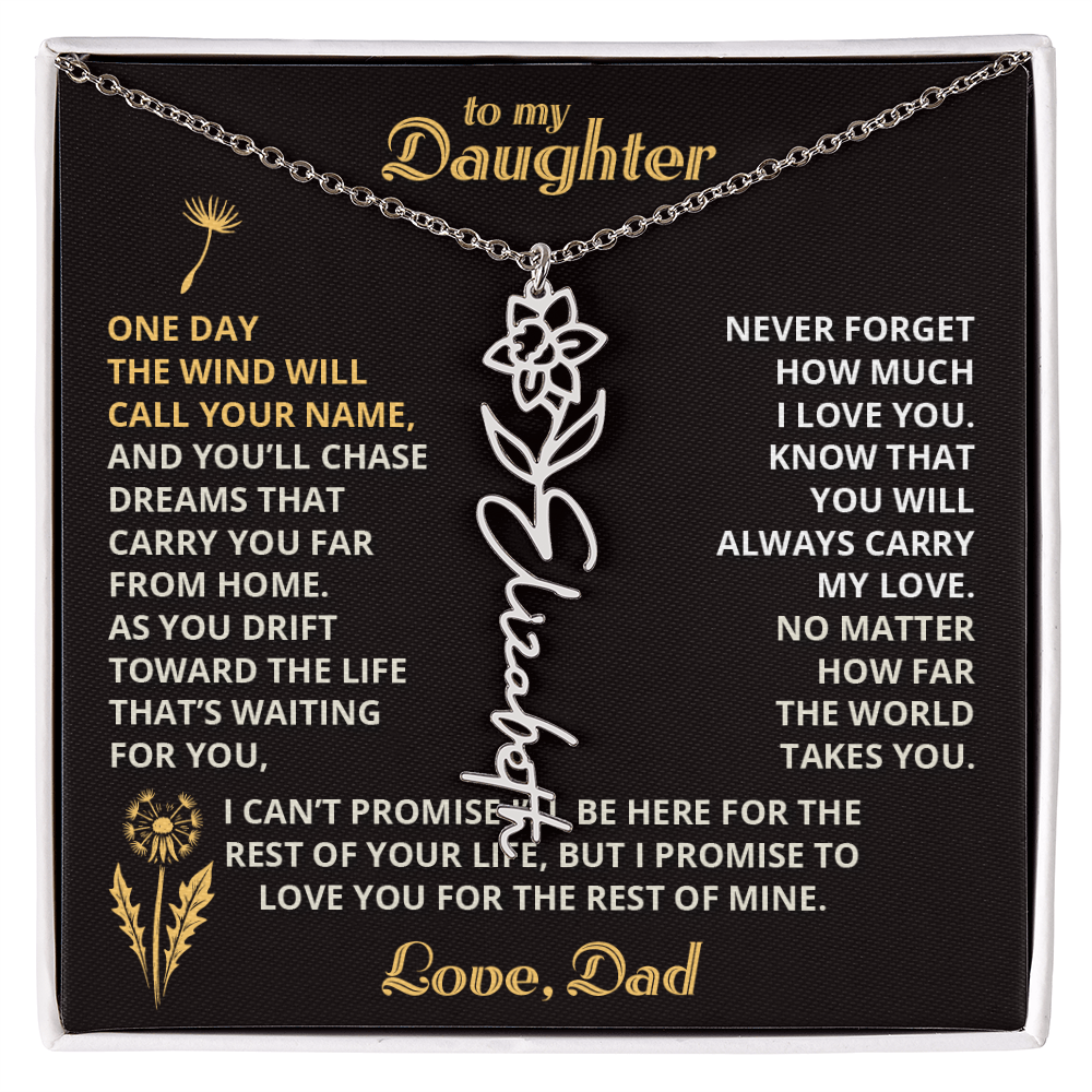 Carry My Love III - To My Daughter - Flower Name Necklace