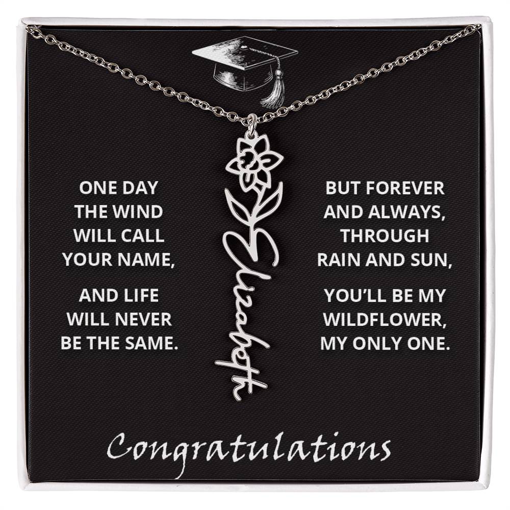 My Wildflower - Flower Name Necklace - Congratulations