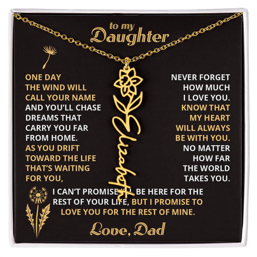 Carry My Love IV - To My Daughter - Flower Name Necklace