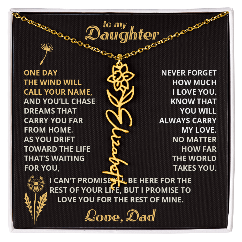 Carry My Love III - To My Daughter - Flower Name Necklace