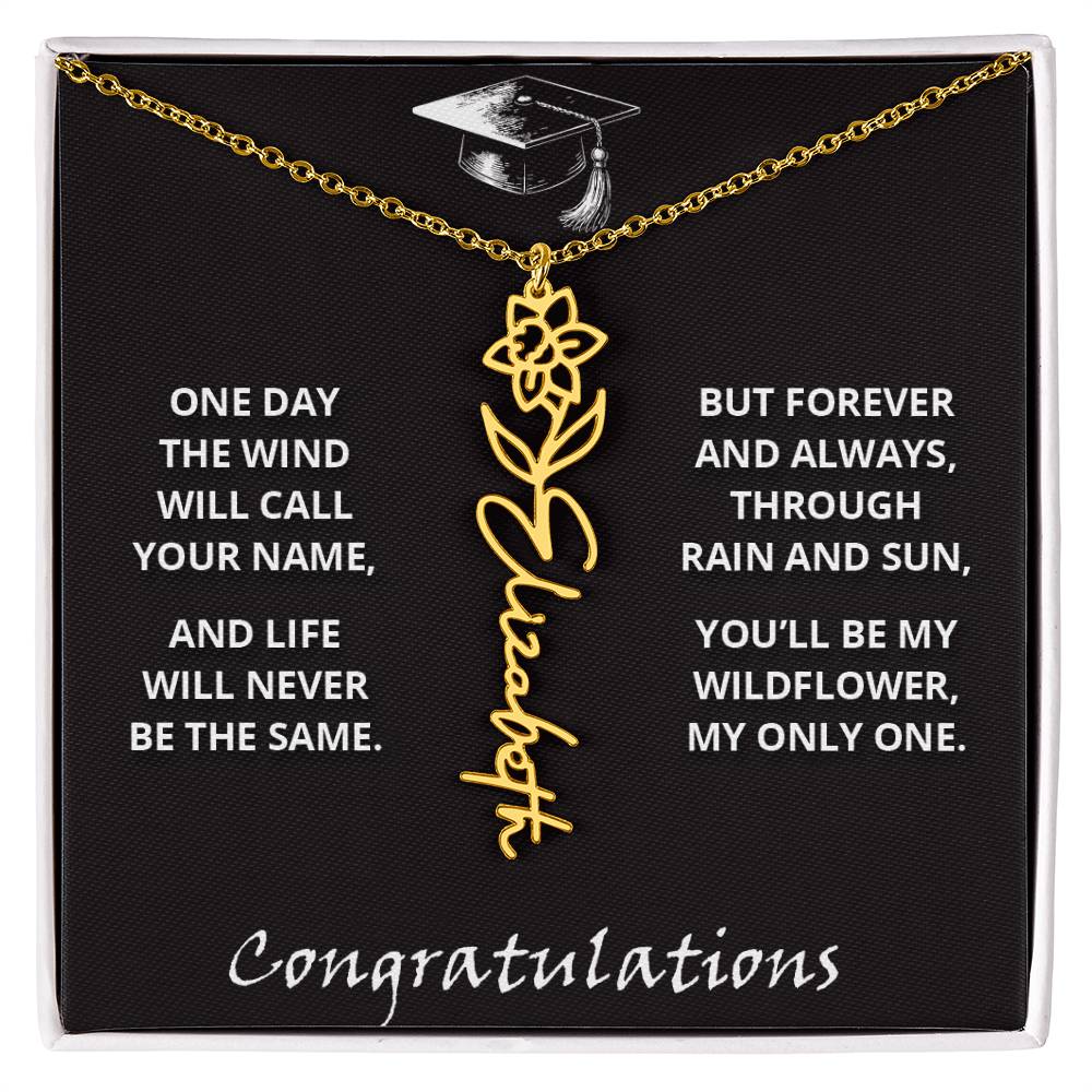 My Wildflower - Flower Name Necklace - Congratulations
