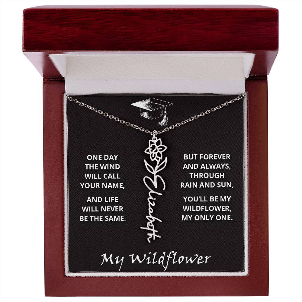 My Wildflower - Flower Name Necklace - Graduation