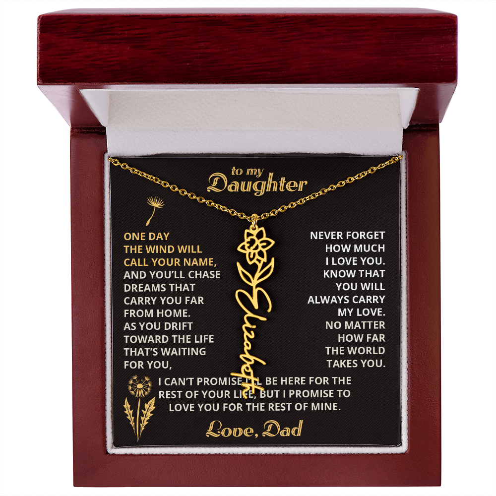 Carry My Love III - To My Daughter - Flower Name Necklace