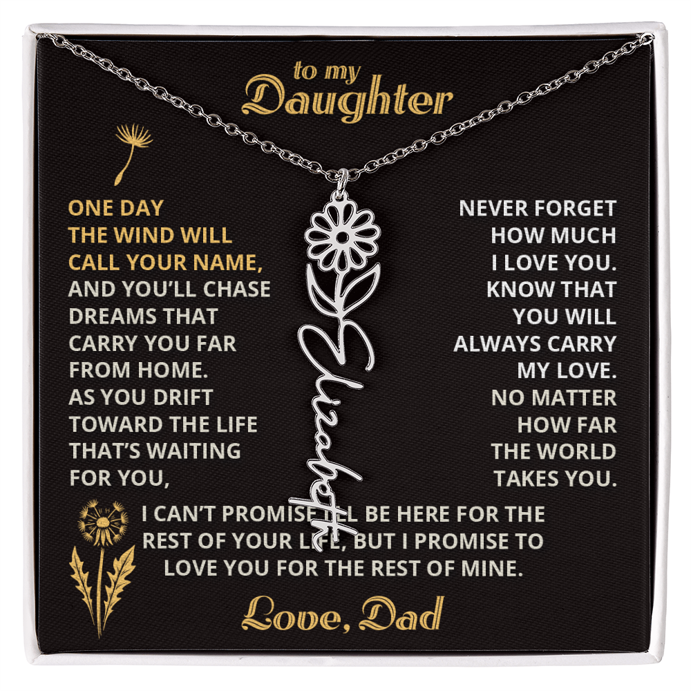 Carry My Love III - To My Daughter - Flower Name Necklace