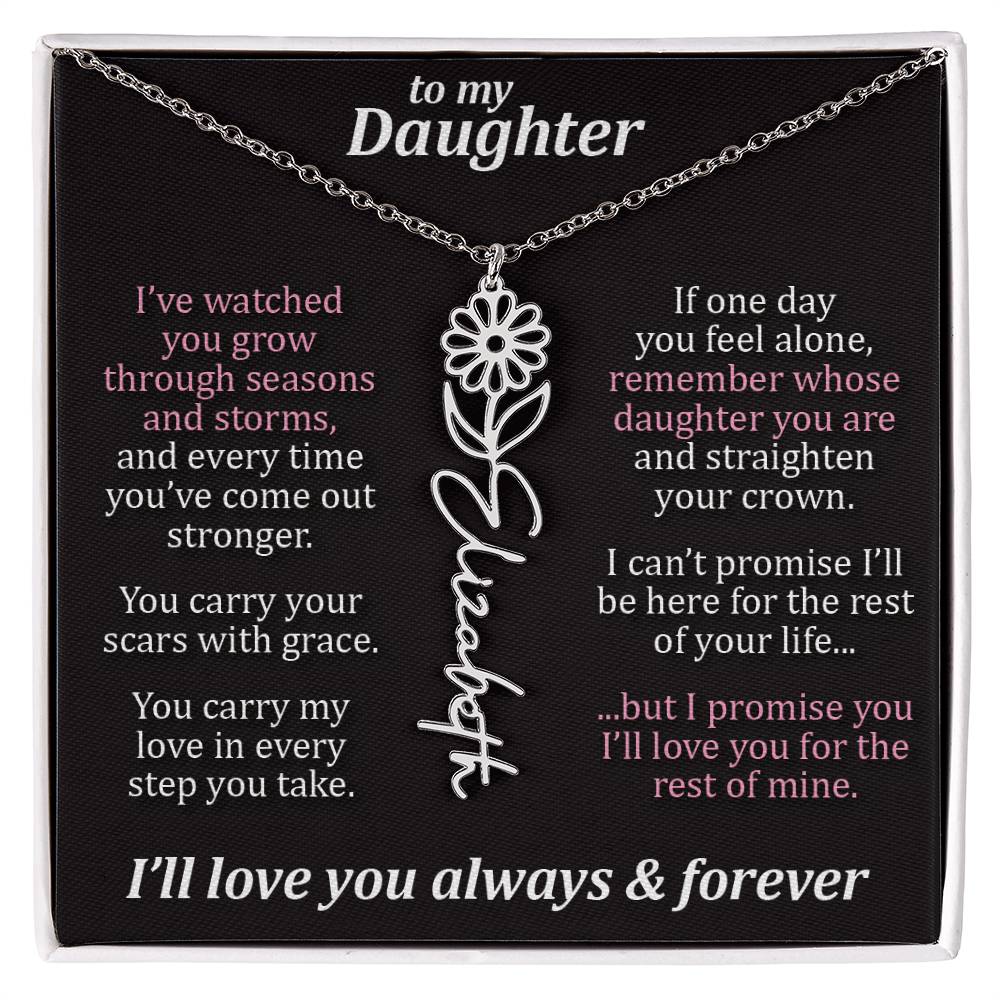 To My Daughter - Seasons & Storms - Flower Name Necklace