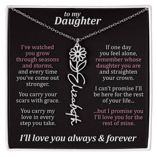To My Daughter - Seasons & Storms - Flower Name Necklace